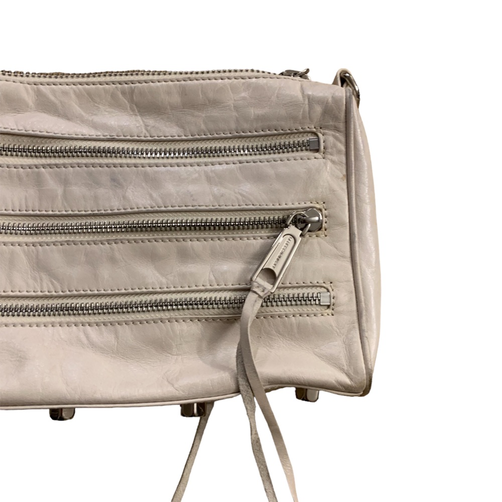 Rebecca Minkoff | Leather Mini Mac Tassels Zipper Detail Cream White Crossbody - Picture 7 of 16